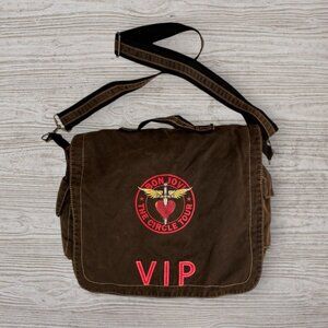 Bon Jovi The Circle Tour VIP Messenger Bag Brown Canvas Shoulder